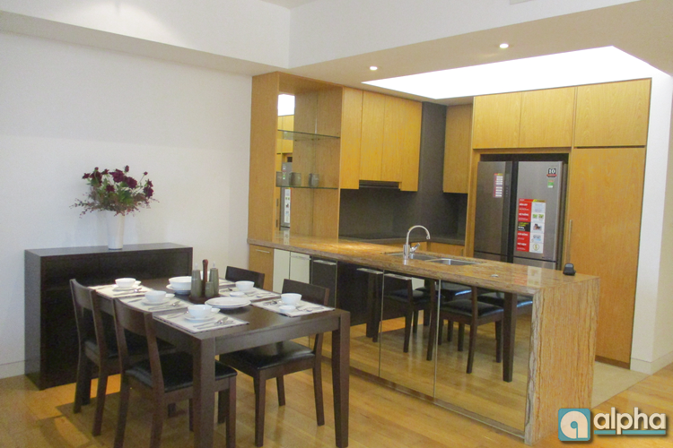 Well equipped three bedroom apartment for rent in W tower IPH Hanoi