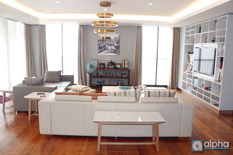 Luxury Apartment for rent in Hoan Kiem with modern full furnished, 3 bedrooms, view around Tran Hung Dao str