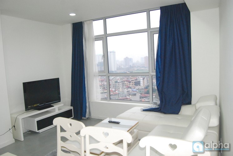Luxurious two-bedroom apartment for rent in Water Mark, Lac Long Quan street, Tay Ho, Hanoi.