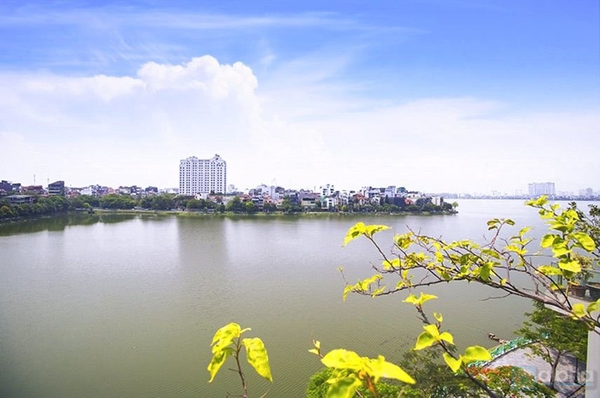 Panoramic lake view from apartment for rent on Quang An street