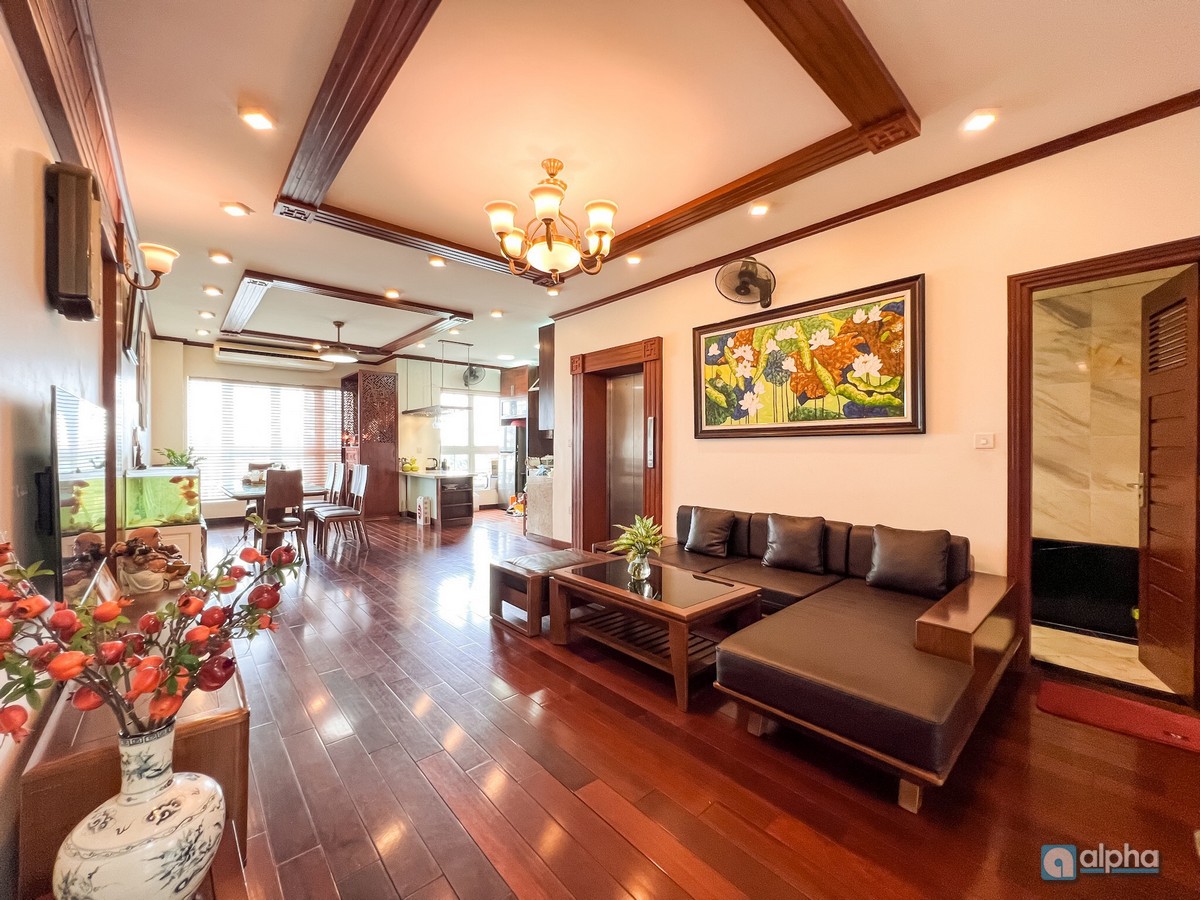 300 m2 3-storey apartment facing West Lake with durable furniture