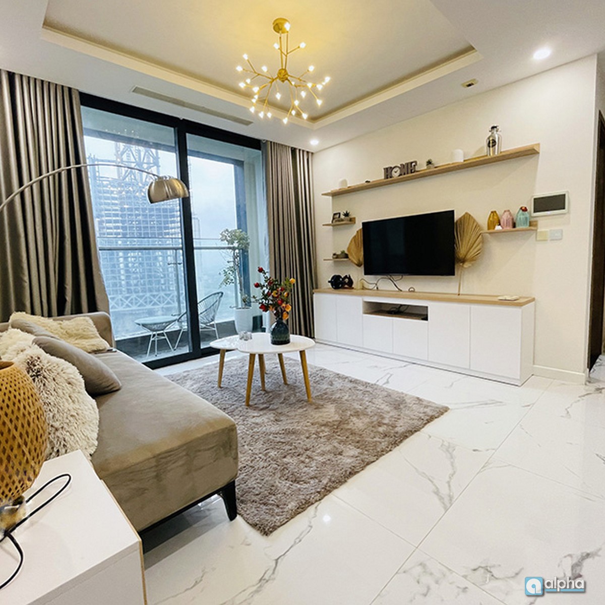 Cho thuê căn hộ Sunshine City 100m2 , 3 phòng ngủ với gam màu ấm áp