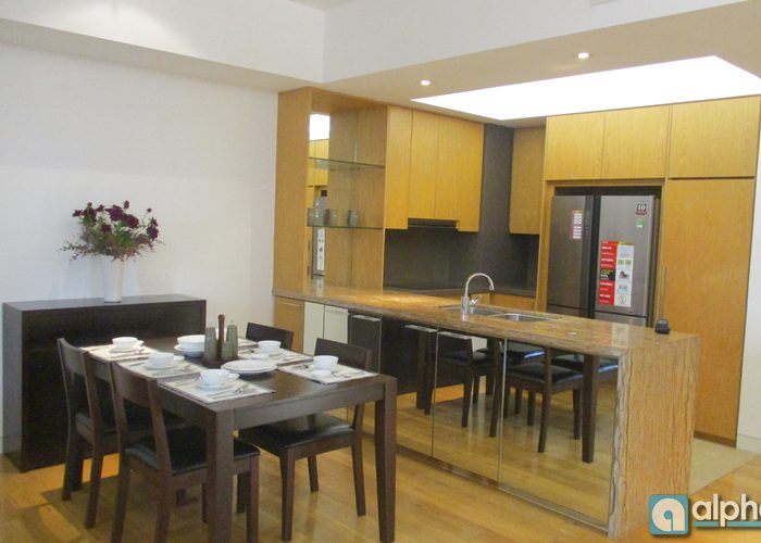 Well equipped three bedroom apartment for rent in W tower IPH Hanoi