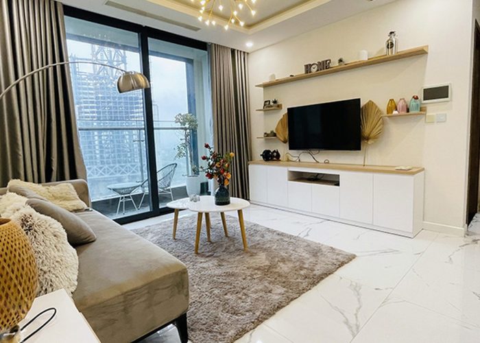Cho thuê căn hộ Sunshine City 100m2 , 3 phòng ngủ với gam màu ấm áp