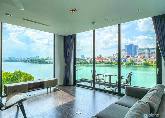 Minimalist west lake view apartment with sunny balcony